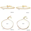 Cadeia de link Bracelets de tênis de zircão para mulheres brilhantes colorido de ouro Única camada CZ Pulseira Charm Partem