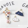 Charms Japanse stijl mix 10 stcs/lot fuji berg kimono wolken glazuur oliedruppel legering hanger fit armbanden diycharms del dhyck