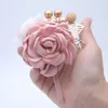 Decorative Flowers Hand Boutonniere Wrist Corsage Wedding Bracelet For Bridesmaid Burgundy Silk Sisters