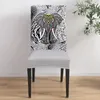 Copertina di sedia Elefante animale mandala zebra texture copertura da pranzo spandex sletget sedia per ufficio casa decorazione set di custodia