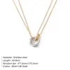 Stainless Steel two-color pendant Necklaces For Women Chokers Trend Fashion Festival Party Gift Jewelry