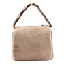 Fashion Soft Plush Square Handbags Chic Woven Strap Lady Hand Bags Luxury Chains Faux Fur Shoulder Crossbody Bag Small Tote 2023 230209
