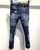 DSQuare Jeans D2 DQ Phantom Turtle Classic Fashion Man Jeans Hip Hop Rock Moto Mens Casual Design gescheurde jeans verontruste magere denim b uoj