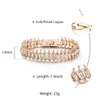 Łańcuch Link Prosta 585 Rose Gold Kolor Bransoletka dla kobiet mężczyzn gładkie rzeźbione koraliki łańcuch kulki biżuteria drzaki 7,5 cala CB28 G230208