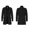 Men's Jackets Men's Coat Goth Faux Wool Fashion Handsome Thickened Knitted Fabric Casual Suit Style Jacket