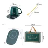 Filiżanki spodki do kubka wodnego z podgrzewającą podstawą łyżki 55 stopni Celsjusza termostatyczna ceramiczna stojak na kubek USB na prezent na biurze domowym Prezent