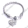 Bracelets de charme Coeur de cristal de maman marine avec bracelet de griffe de homard de chaîne de blé de 20 cm