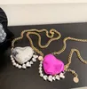 2023 mini children pearl handbag fashion heart chain bags girls coin purse factory supply