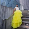 Skirts Yellow Extra Puffy Tulle Skirt Tiered Yong Girls Formal High Low Women Customize Summer Spring Birthday Gowns For Pos