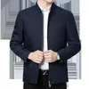 Vestes pour hommes col St grande taille veste pour hommes d'âge moyen personnes âgées affaires lâche printemps et automne haut mince sans fer