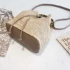 Nowe kobiety bohemian crossbody torba sznurka tkaninowe torby kubełkowe żeńskie rattan wiklina bambusowa torebki plażowe 230209