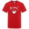 Heren t shirts 2023 Energie - melk bedrukte t -shirt heren koffie ademende casual ronde nek grappig los katoen oversized