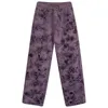 Women's Jeans S 5XL Large purple tie dyed jean 's spring and autumn ins high street sweet cool loose vertical pants winter 230209