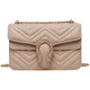 2023 Purses Clearance Outlet Online Sale New Women's Single Shoulder Frosted Texture Chain Mångsidig broderad tråd Dionysisk liten fyrkantig väska