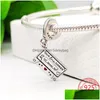 Charms 100 Real 925 Sterling Sier Blackboard Teach with Love Fit Original armband ketting S925CharmScharms Drop levering 2 DHXR5