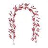 Dekorativa blommor Simulering Julbröllopsdekor Thanksgiving Day Halloween Berry Vine Garland Fruits Plants Faux