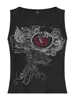 Женские танки Camis Rapcopter Y2K Print Print Top Top Top Diamonds Kawaii Гранж -майки вершины Fairycor