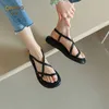 Sandals Platform Sandals Women Summer Beach Fashion Sexy Flat Casual Cross Peep TToe Ladies Shoes Woman Black Sandals Rome Flip Flops T230208