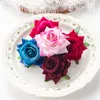 Decorative Flowers 10Pcs 6Cm Artificial For Craft Flannel Red Roses Home Decor Scrapbooking Garden Christmas Wreath Making Supplies Wedding