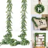 Flores decorativas 3 pacotes artificiais Eucalyptus Garland Fake Vines 180cm Plantas penduradas em Faux para o quarto de casamento da parede de casamento