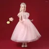 Fille robes 2023 été bébé robe impression longue demoiselle d'honneur fleur enfants filles enfants princesse fête mariage doux robes de bal