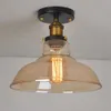Taklampor Retro Industry Loft Glass Tak Simplicity Tarderrum Balkong Hall Lamp Porch Light 0209
