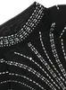 فستان من قطعتين بيبريرن رائع الشبكة الشبكية الكريستال المحصول أعلى وتنورة ماكسي مجموعة Twopiece الفاخرة الماس العباءة عيد الميلاد 230209