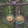 Dangle Chandelier Bohemian Style Double Layer Sunflower Exquisite Pattern Earrings Rose Retro Earring Hook Ear Accessories Dr Dhngs