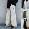 Men's Pants Men Overalls Loose Male Relaxed Fit Buttons American Cargo For Daily Wear