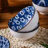 Schüsseln, blaues und weißes Porzellangeschirr-Set, Keramikschüssel, Geschenkbox, japanischer Teller