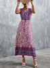 Casual Dresses 2023 Summer Boho Maxi Women Elegant Long Floral Party Ladies Short Sleeve Bohemian Flower for Y2302