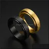 Band Rings Crossborder Supply Fashion Titanium Steel Ring Pearl Sand Operation Jewelry Men And Women Stainless Drop Delivery Dhawj