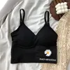 Camisolas sin mangas Bralette ropa interior sin costuras 2023 lencería ropa de calle moda de verano con camisola acolchada extraíble Top corto para mujer