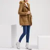 Femmes Trench manteaux 2023 veste d'hiver chaud en peluche fermeture éclair fourrure à capuche femmes femmes couleur unie à capuche Chaqueta Mujer