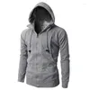 Men's Jackets Men's Jacket Autumn Winter Casual Slim Solid Windbreaker Coat Zip Up Hoodoes Warm Hooded Outwear S-3XL