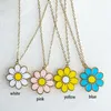 Chains 1pc Round Petal Resin Sunflower Stainless Steel Pendant Necklaces Charms Jewelry Accessories Anime Girls Women Sweater