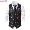 Mens Vests Cute Santa Claus Print Suit Merry Christmas Waistcoat Xmas Party Prom Costume Cosplay Clothes 2XL 230209