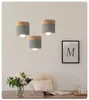 Chandeliers Nordic Minimalist Modern Macarons Chandelier Home Decoration Wrought Iron Wood Decorative Light LED E27