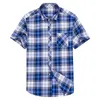 Camicie casual da uomo Camicia a quadri Manica corta da uomo 2023 Summer Youth Handsome Inch Fashion Hair Generation