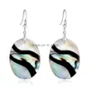 Bengelen kroonluchter groothandel abalone oorbellen geometrische shell mode colorf unieke charmes vrouwen sieraden decoratie dhads