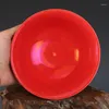 ボウルズYongzheng Coral Red Sculpture Dragon Bowl Antique Jingdezhen Porcelain Collection