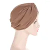 Vêtements ethniques Femmes musulmanes Cross Ruffle Chemo Sleep Turban Hijab Bonnet Chapeaux Écharpe Bonnet Cap Chapeau Pour Cancer Patient Perte De Cheveux