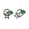 Hoop Earrings Star Drop Dangle Statement Jewelry Imitation Jade Earring Women Unique Charm