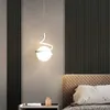 Lights Nordic Home Decoration Spiral Pendant Light LED High Ceiling Hanging Lamps for Bedside Lighting Black White Gold Glass Lampshade 0209