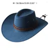 Berets Men's Cool Sun Hat Solid Color Western Cowboy Plain Peaked Cap Large Rope Knight