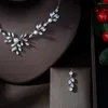 Серьги ожерелья набор Hibride Design прозрачный лист кубический цирконий женский свадебный платье невесты аксессуары Оптовая цена n-366