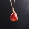 Pendant Necklaces 12Pcs Fashion Irregular Red Agates Natural Gemstone Healing Quartz Charms For Women Men Necklace Jewelry Hand Making