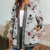 Women's Jackets Women Coat Floral Printed Jacket Retro Long Sleeve Loose Vintage Ethnic Style Cardigan Ladies Spring Outerwear Harajuku Chic