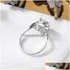 Solitaire Ring Innovative Vortex Storm Women Simation Diamond 1 5 CT Live Broadcast Selling Copper White Gold Color Beh￥ll DHRJW