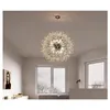 Lustres Moderne Cristal Pissenlit Led Lustre Éclairage Suspension Pour Salon Salle À Manger Décoration De La Maison Suspendu Lumière Goutte Dhqep